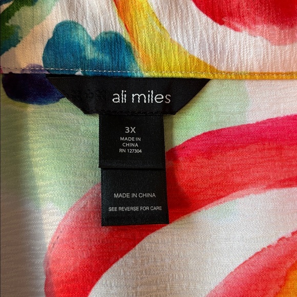 Ali Miles - Multicolor Abstract 3/4 Sleeve Jacket - Picture 3 of 8